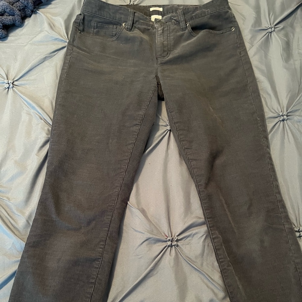 J CREW Corduroy Toothpick cotton corduroys Grey